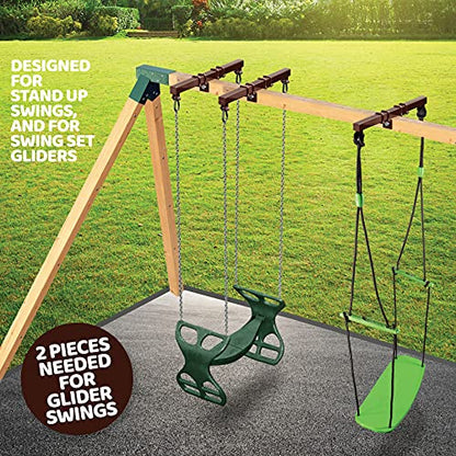Swurfer Swingset Conversion Bracket - No Tree, No Problem, Convert Your Swingset into a Swurfset, Heavy Duty Horse Glider Bracket for Swing Set Attachment (Brown) - color: Brown