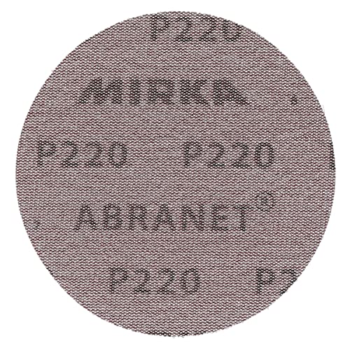 Mirka Abranet 5 Inch 220 Grit Mesh Sanding Discs, Hook and Loop, 10 Pack - size: Grit 220