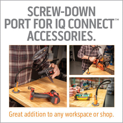Work IQ Tools IQ Connect Bench Mount | Screw-Down Port for IQ Connect Accessory System | Reversible Design, Surface Mount and Flush Mount Options - style: Bench Mount