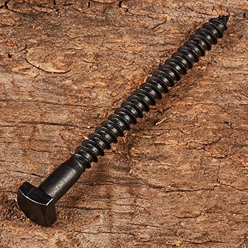 Rustic Square Head Lag Screws, Black Oxide Finish Lag Bolts, 1/4 x 3-Inch, (Pack of 50) - size: 1/4" x 3", style: Black Oxide Coating (Indoor Use)