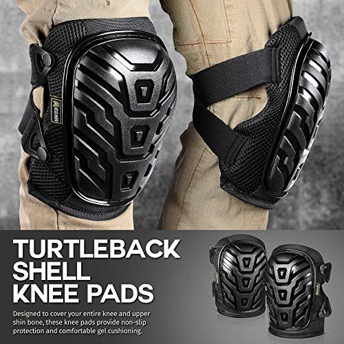 Elite Wear Heavy Duty Protective Knee Pads, Thick Foam & Gel Cushion