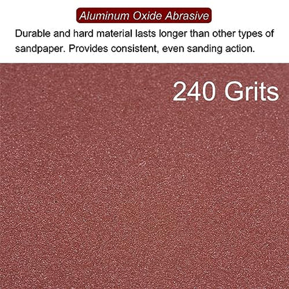 HARFINGTON 100pcs Triangular Hook & Loop Sandpapers 240 Grits 3-1/8" Aluminum Oxide Sanding Pads Random Orbital Mouse Detail Sander Papers Oscillating Multi Tool Sheets - size: 240 Grits