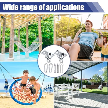 Tandefio 8 Sets Swing Hanger with Swingset Accessory, Stainless Steel Color - color: Stainless Steel Color
