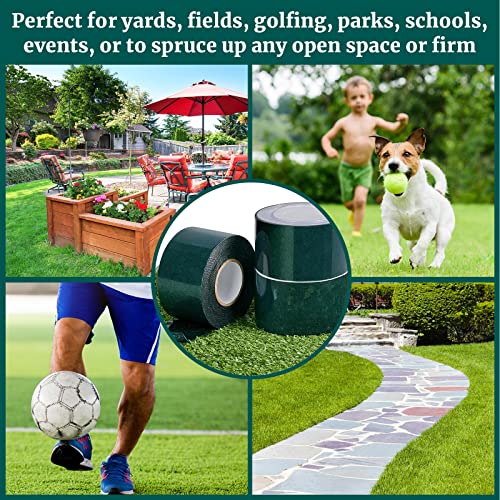 Gersoniel 2 Rolls 2 in x 16.5 ft Double Sided Turf Tape for Artificial Grass Rug Self Adhesive Artificial Turf Tape for Lawn Garden Carpet Connecting Outdoor Carpet - size: 2 in X 16.5 ft