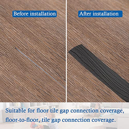 FONUNO Vinyl Floor Transition Strip Self Adhesive Threshold Strip 2" W - color: Dark Gray, size: 5cm, 3.3Ft