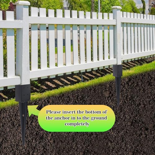2 Pcs 4 "x 4 "Fence Post Anchors Ground Spike 22"(Fit 3.6 ” X 3.6”)