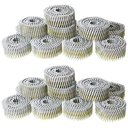 1-3/4Inch x 0.092Inch Collated Wire Coil Siding Nails, 15-Degree Full Round-Head, Ring Shank, Hot-Dipped Galvanized, 3600 Count - size: 1-3/4Inch x 0.092Inch