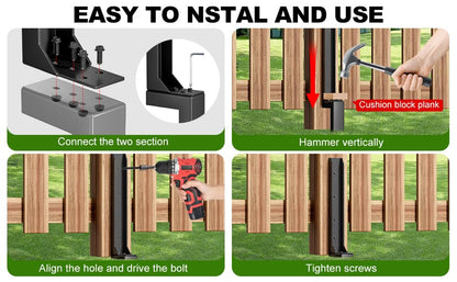 Fence Post Repair Kit，(Separation 16.9+17.9",4 pcs) - size: Separation (16.9+17.9")