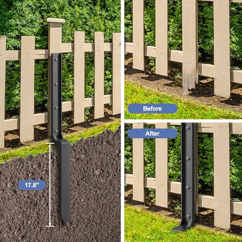 8 Pack Fence Post Repair Kit, Fence Post Repair Stakes for Fixing Broken