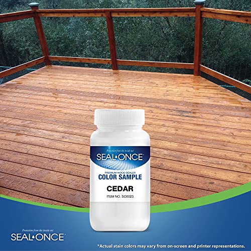SEAL-ONCE Color Sample Semi-Transparent Wood Stain, Cedar, 4 oz - color: Cedar