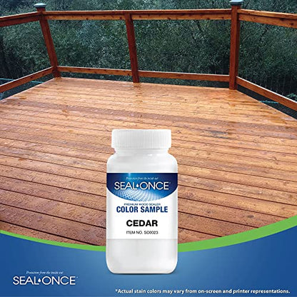 SEAL-ONCE Color Sample Semi-Transparent Wood Stain, Cedar, 4 oz - color: Cedar