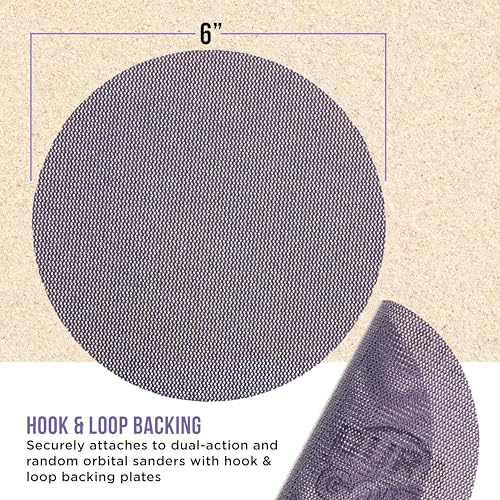 Dura-Gold 6" Purple Ceramic Mesh Sanding Discs, 30 Disc Variety Pack, Grits - style: Variety Pack