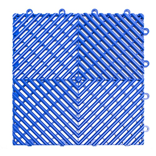 SnapLock RaceDeck Free-Flow 12"x12" Garage Tiles, 48pk, Bright Blue - color: Bright Blue, size: 48 Pack