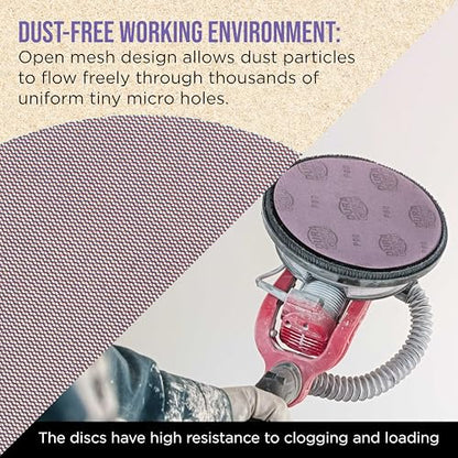 Dura-Gold Premium 320 Grit 9" Purple Ceramic Mesh Sanding Discs, Box of 10 - style: 320 Grit