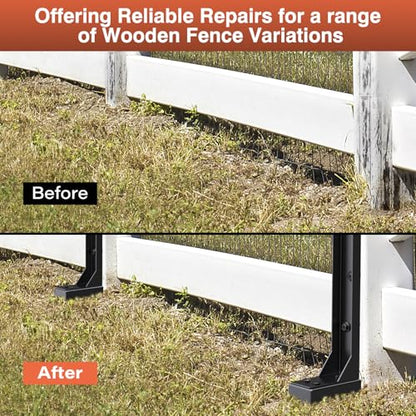 4pcs Fence Post Repair Kit,Fix Broken Wood Support. - color: 4 Pack Black