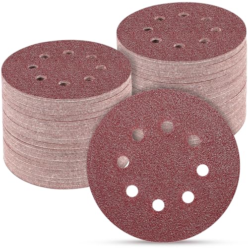 100PCS 5 Inch Sanding Discs 60 Grit Sandpaper for Orbital Sander - style: Aluminum oxide