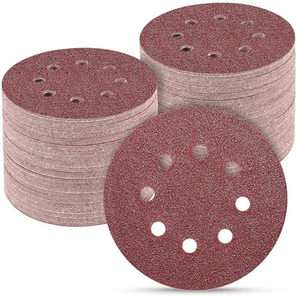 100PCS 5 Inch Sanding Discs 60 Grit Sandpaper for Orbital Sander - style: Aluminum oxide