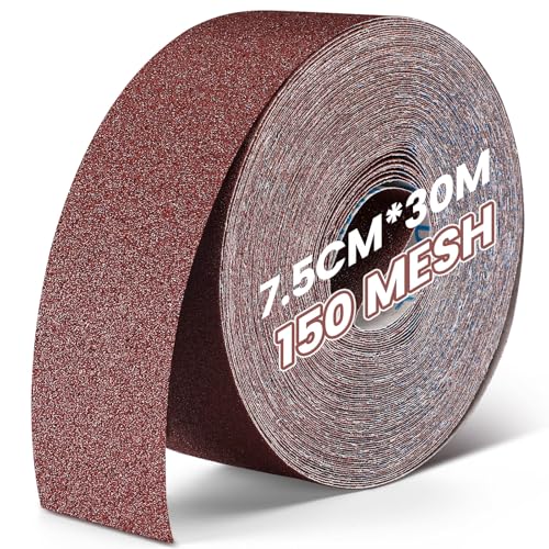150 Grit Sandpaper Roll 3''x100 ft Long Continuous Emery Cloth Drum Sander Sand Paper Roll for Wood Furniture Finishing Metal Sanding Automotive Polishing, Wet and Dry Sanding, Aluminum Oxide - size: 150 Grit