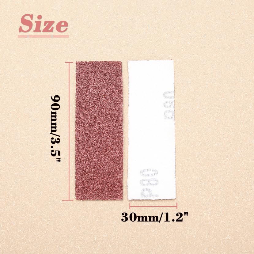 100Pcs Micro Detail Sander Paper Kit 3.5x1.2 Inch 80 Grit - style: 80 Grit