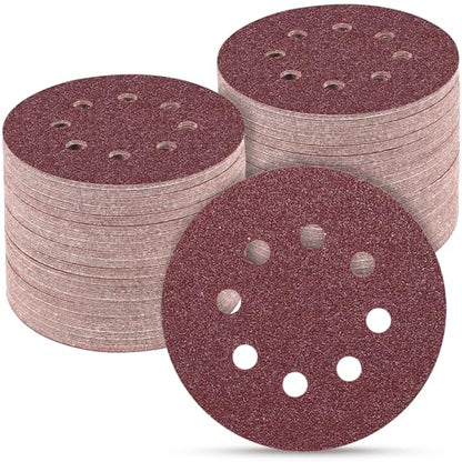 100PCS 5 Inch Sanding Discs 40 Grit Sandpaper for Orbital Sander - style: Aluminum oxide