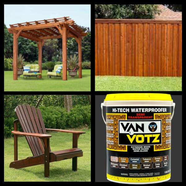 Wood Waterproofer Semi-Transparent. (1-Quart, Smoke) - Outdoor Wood Varnish with Advanced Weather Protection for Doors, Windows, Fences, Siding and More.