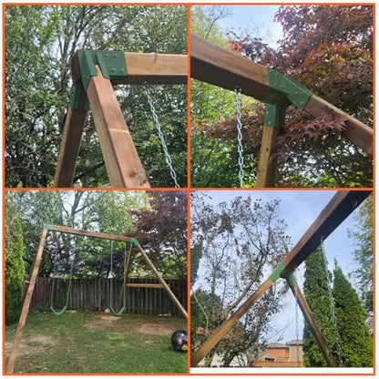 Swing Set Brackets 10", Bolt-Thru Construction Swing Set Hardware Kit with 3MM Thickness Steel for 4x4 Legs & 4x6 Beam, Wood End Bracket Maximum Protection of Children's Safety, Black 2 Pack - style: Black End Bracket