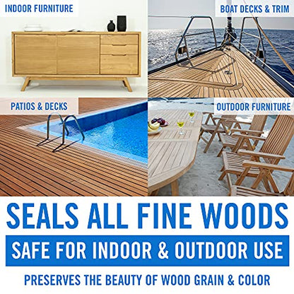 Teak Cleaner and Brightener for Wood, Teak Oil or Sealer for Boats, Indoor - style: Teak Sealer Oil