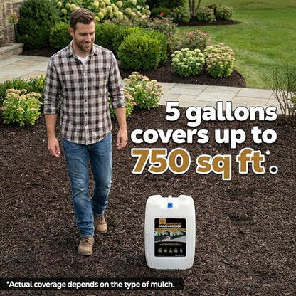 Dominator Mulch Anchor 5 Gallon - Mulch Glue for Landscaping | Mulch Glue Spray for Rubber Mulch, Wood Chips, Pine Straw, Cedar & Cypress | Ready to Spray Heavy Duty Landscape Glue - size: 5 Gallon, style: Mulch Glue