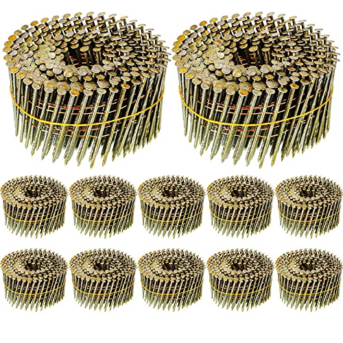 Hotop 3600 Count 15-degree Coil Siding Nails, Wire Collated, 2 Inch - size: 2 Inch