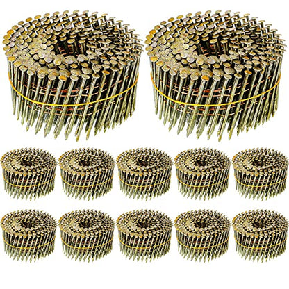 Hotop 3600 Count 15-degree Coil Siding Nails, Wire Collated, 2 Inch - size: 2 Inch