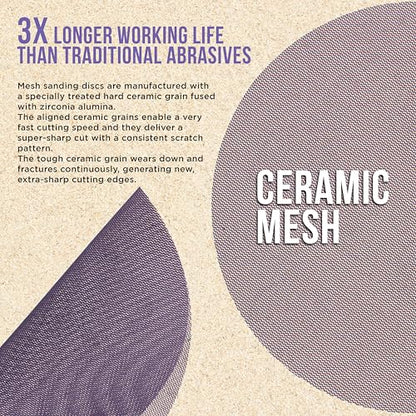 Dura-Gold Premium 320 Grit 9" Purple Ceramic Mesh Sanding Discs, Box of 10 - style: 320 Grit
