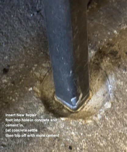 ANVIL'S No Welding Core Drilled 1" Outdoor Step Handrail Repair Brackets Loose Rusty Railings Post 7" Steel Grip Rail Mount for Wrought Iron Metal Rails Posts Broken Out of The Concrete Black