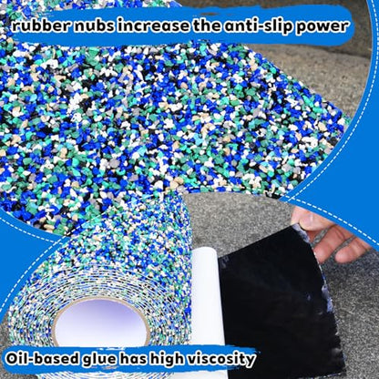 Blue Rubber Anti Slip Tape 8Inchx16.5Feet，Blue Non Slip Tape for Pool,Stair Steps,Bathroom,Trails,tub,Boats,ramp,Stairs Grip Tape,No Skid, High Traction Friction - size: 8Inchx16.5Feet