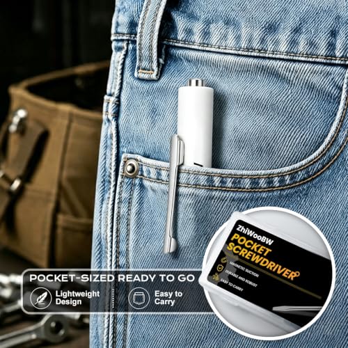 12 Pcs White Pocket Screwdriver Magnetic Mini Slotted Flathead - color: White