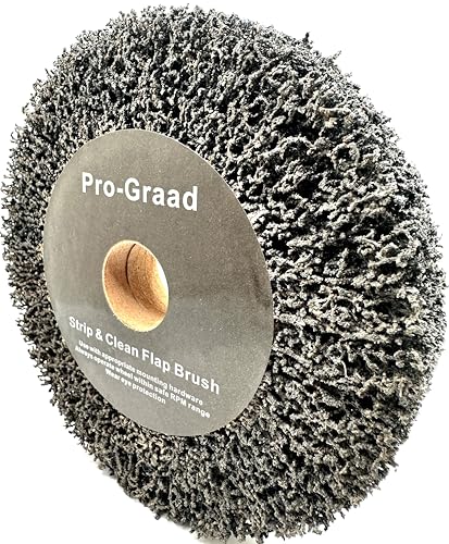 6" x 1" Black 40 Grit Strip & Clean Non-Woven Flap Brush Wheel - style: 6" x 1" x 1" Black