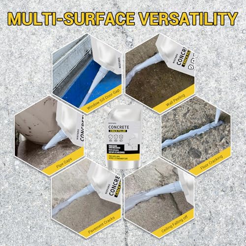 Concrete Crack Filler for Driveway, High Elasticity Cement Crack Filler, Self Leveling Quick Drying Sealing Adhesive for Outdoor, Patio, Waterproof (35.3 Floz) - size: 35.3 fl oz (2.2 lb)