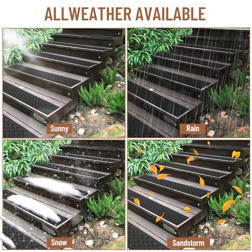 30 x 3.75 Inch Aluminum Stair Tread, 8 Pack Non Slip Metal Nosing - color: Black