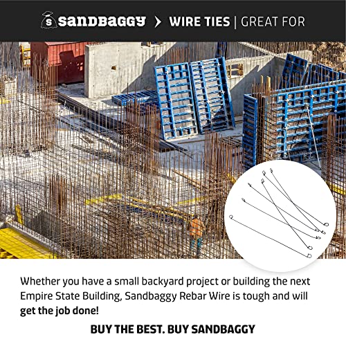 Sandbaggy Double Loop Rebar Wire Bar Ties | 16 Gauge | Made of Industrial Grade Wire | Great for Securing Rebar, Sandbags & More | Extra Long Length (12 Inch Length, Pack of 200) - size: 12 Inch Length, style: Pack of 200