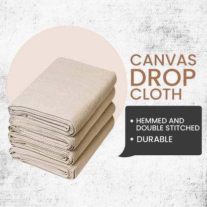 Canvas Drop Cloth for Painting (Size 4 x 12 Feet - Pack of 2) - Pure Cotton Painters Drop Cloth for Painting, Furniture & Floor Protection - All Purpose Thick Canvas tarp with Double Stitched Edges - size: 4' x 12' - Pack of 2
