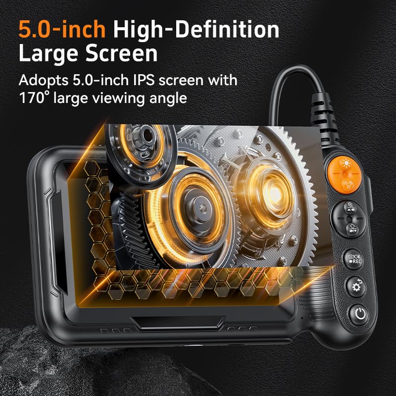 Daxiongmao Endoscope Camera with Light, 1080P HD Borescope - color: Yellow
