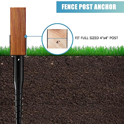 4 x 4 No-Dig Ground Anchor Post Holders, 27" Screw-in Stakes, 2 Pack - size: 2 Packs