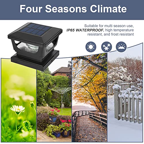 Solar Post Cap Lights for 3x3 Metal & 4x4 Vinyl/Wood Fence Posts, 6 Pack - size: 6 Pack