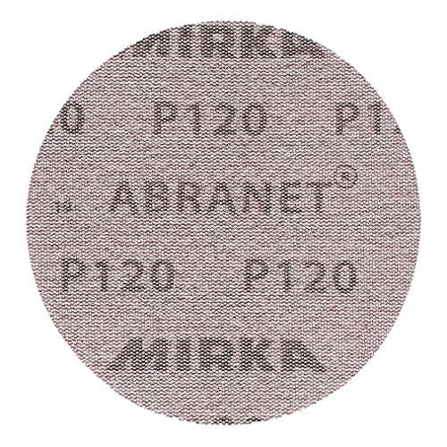 Mirka Abranet 5 Inch 120 Grit Mesh Sanding Discs, Hook and Loop, 10 Pack - size: Grit 120