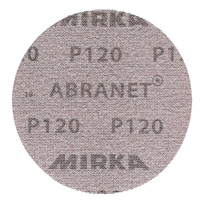 Mirka Abranet 5 Inch 120 Grit Mesh Sanding Discs, Hook and Loop, 10 Pack - size: Grit 120