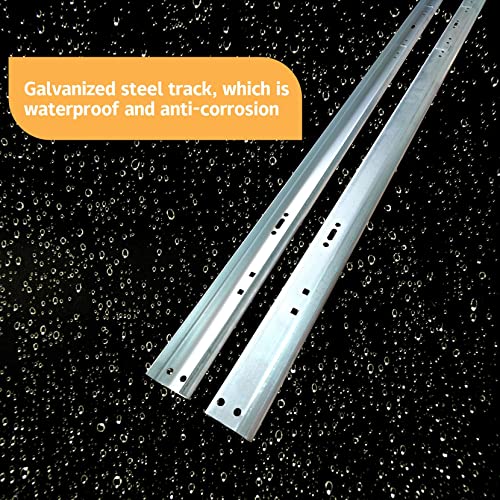 Garage Door Vertical Track Replacement with Jamb Bracket J6, 6 Pack, Galvanized Steel Garage Door Hardware Rails Kit for 2" Light Commercial Side Track Rollers and 7' Ft Tall