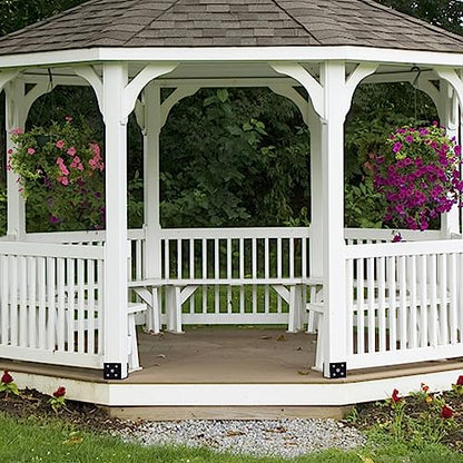 TPSHKE12 Pack U Shape Post Anchor, 4"x 4" Post Base for Concrete, Design Patented Product, 11 Gauge 3 mm Thickness Galvanized Black Pergola Deck Bracket with Screws(Inner Dia 3.6x3.6)