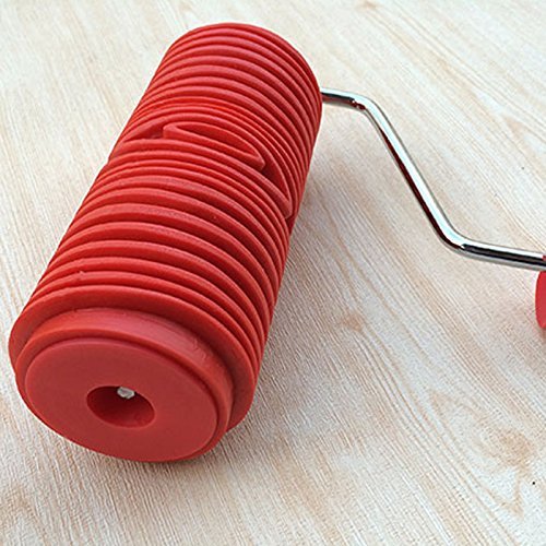 TINTON LIFE® 2Pcs Rubber 7" Empaistic Wood Pattern Painting Roller + 3.9" Graining Painting Tool with Handle