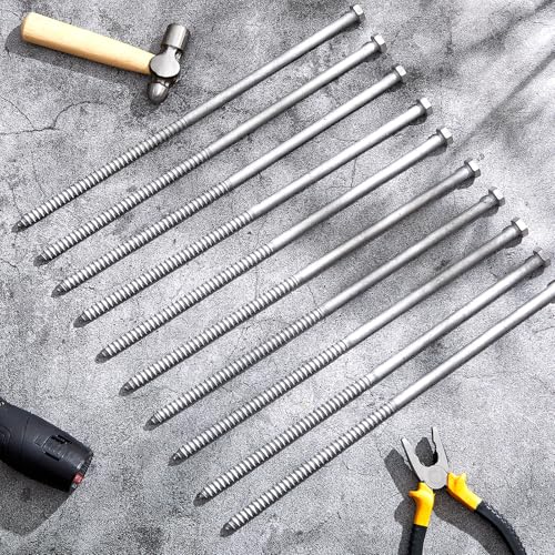 20 Pcs 1/2-inch x 16 Inch Hex Lag Screws, Hot Dip Galvanized