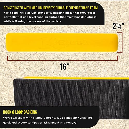 Dura-Gold 16" K-Block Sander Firm & Flex Longboard Hand Sanding Block Pad - size: 16-inch