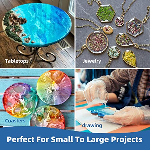 TAKIMO 32OZ Crystal Clear Epoxy Resin Kit, 1:1 Self-Leveling, Bubble Free - size: 32OZ